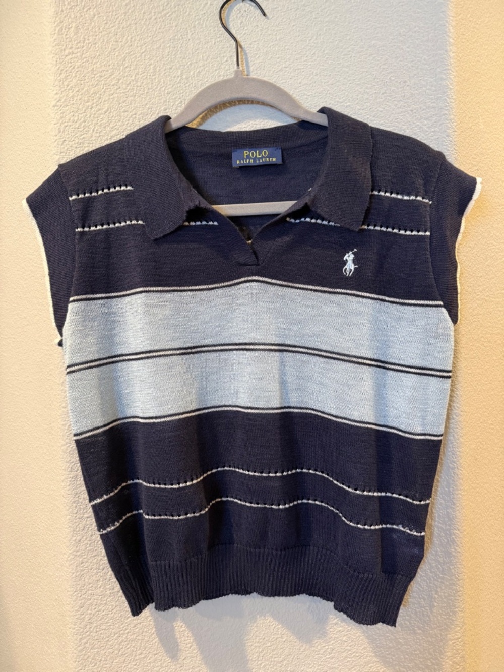 Polo by Ralph Lauren navy blue knit sweater vest size M (slim fitting)